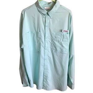 Columbia PFG fishing outdoors hiking shirt size XL vented long sleeve green